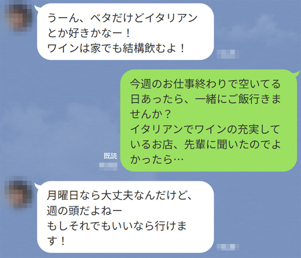 デートの約束に成功