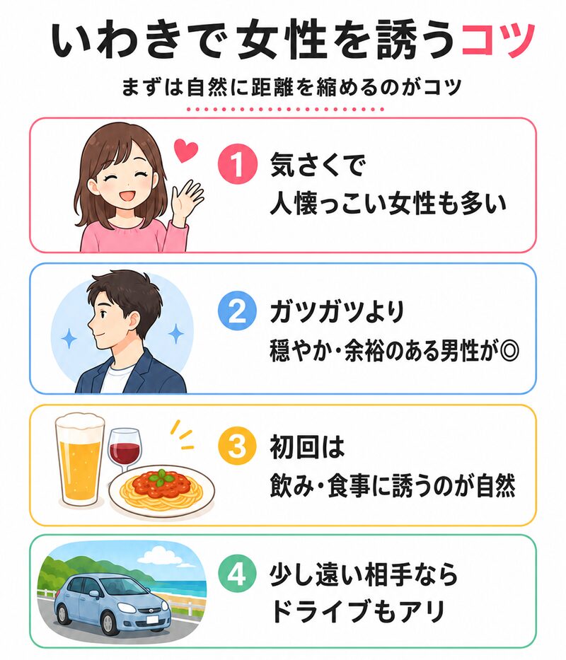 いわきで女性を誘うコツ