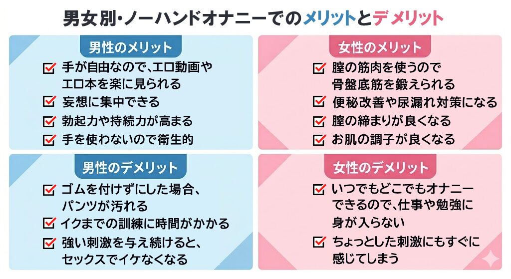 男女別・ノーハンドオナニーでのメリットとデメリット